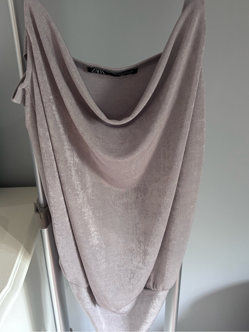 Zara Draped shimmery bodysuit - Light purple / mauve Small